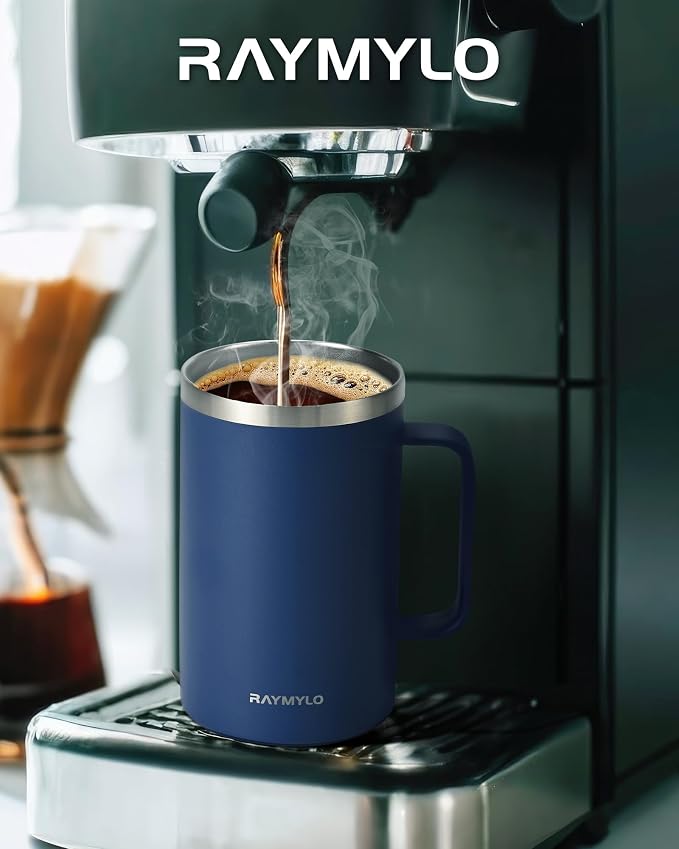 RAYMYLO Insulated Coffee Mug 24 oz, Spill-Proof & Detachable Slider Lid | Double Wall Stainless Steel with Thorough Clean Lid & Handle, Cold for 9 Hrs, Suitable for Camp Home Office - Image 7