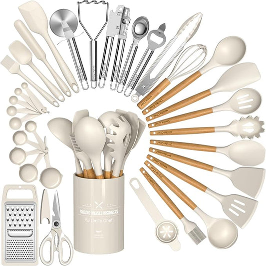 Umite Chef Food Grade Thickened Silicone (Stainless Steel Core) Kitchen Gadgets Tools Set - Kitchen Cooking Utensils Set, Heat Resistant Kitchen Spatula Tools Set by UmiteChef