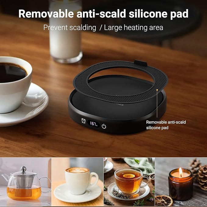 Coffee Mug Warmer & You are Awesome Mug Set, Electric Cup Warmer with Auto Shut Off, 4 Temperature Setting Smart Beverage Warmer, 8-Hours Auto Shut Off (Black Awesome Mug) - Image 6