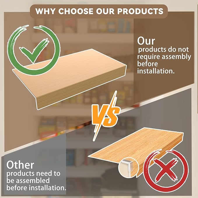Wood 40x16in 5-Pack Faux Wood Shelf Covers for Wire Shelving – Cut with Utility Knife, No Tools, Waterproof & Fireproof – for Pantry, Closet, Laundry, Bathroom, Basement - Image 4