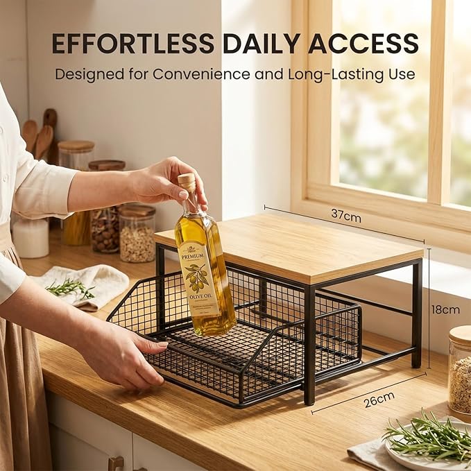 Sakerplus Coffee Pod Holder with Drawers (Black) | Coffee Pod Organizer and Coffee Pod Storage for Countertop, Metal Basket Coffee Pod Drawer Organizer for Kitchen, Office - Image 8