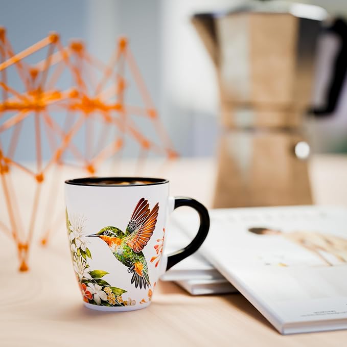Color Changing Hummingbird Coffee Mug 12oz – Heat Sensitive Ceramic Cup with Floral & Hummingbird Design, Garden Nature Theme Mug, Unique Christmas Holiday Birthday Gift for Bird Lovers, Men & Women - Image 7