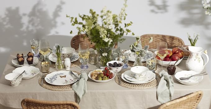 Lenox Porcelain Dinnerware Sets For 4, Butterfly Meadow Herbs 12-Piece Dinnerware Set, Service For 4, Microwave Safe Plates, White Dinner Plates and Bowls Sets, Dishes, Kitchen and Dining (12 Piece) - Image 4