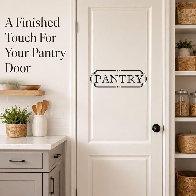 Kitchen Pantry Door Vinyl Decal: 18 x 5.5 Inch Cut-Out Lettering | 1 Black PANTRY Decal For Smooth Kitchen Pantry Doors And Cabinets - Image 7
