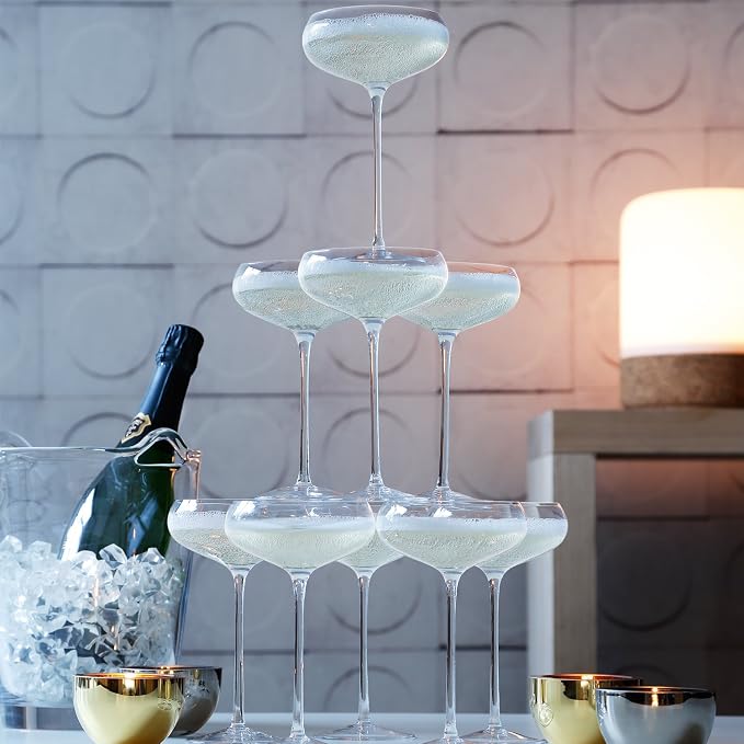 LSA WI24 Wine Champagne Saucer 7.25 fl oz/H5.25in Clear x 4 - Image 5