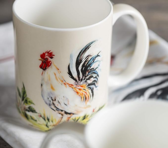 Maison d' Hermine Coffee Mug with Handles Tea Cups (15 Ounce, Pack of 2) | Fine Bone China Coffee Mugs for Hot Beverages Cappuccino Latte Home Restaurant Hotel Spring Summer -Campagne - Image 7