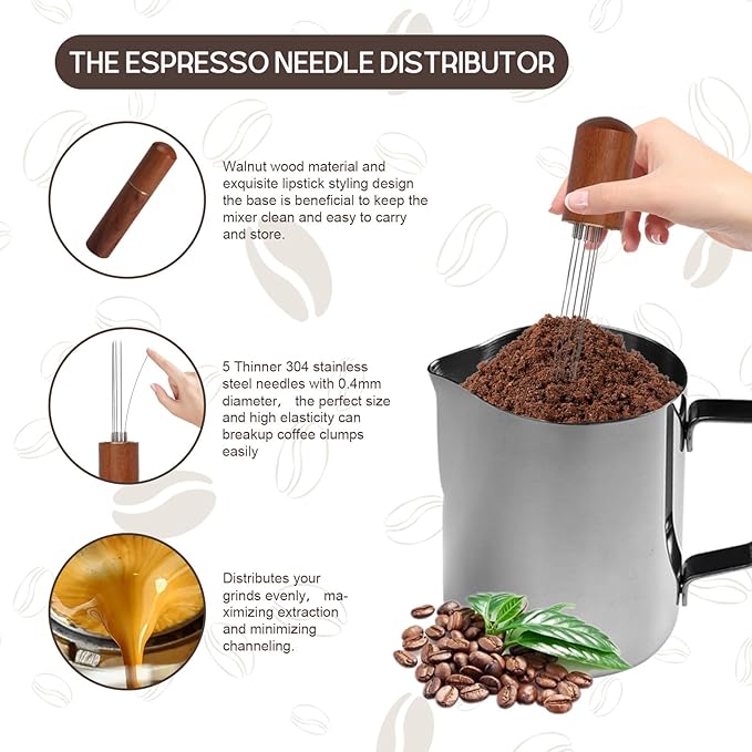 23 PCS Espresso Tamper Set,Coffee Accessories Kit Barista Kit,with 51mm Espresso Tamper,WDT Tool,Frothing Pitcher,Tamper Mat,Barista Towel,Coffee Brush,Latte Art Pen and Decorative Stencils