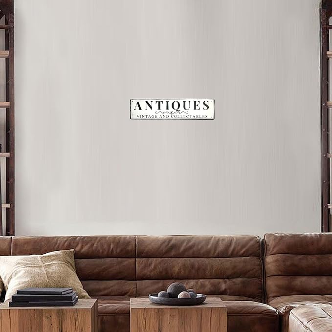 Antiques Store Sign Vintage Decor Rustic Wall Decor Retro Metal Sign 4×16 Inches For Home Cafe - Image 7