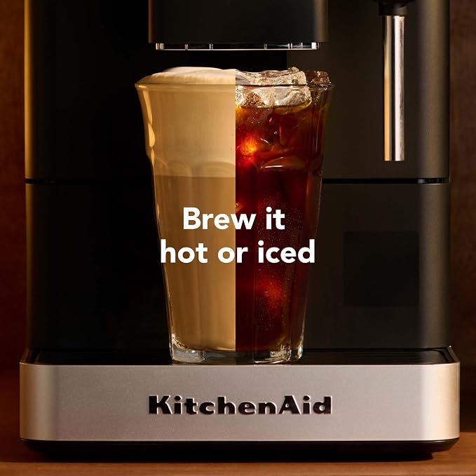 KitchenAid Fully Automatic Espresso Machine KF2 With Iced Coffee, KES8452 | 6 Hot and Iced Coffee Options, Built-In Grinder, Integrated Steam Wand for Milk Frothing, Black Matte - Image 7