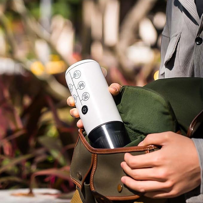 Portable Coffee Machine Cordless Coffee Maker with 17 Bar Pressure and 2600mAh Battery, 120ml Water Tank for Road Trips Camping Office Home, Works with Powder and Capsules - Image 2