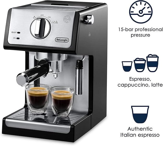 De'Longhi 15-Bar Pump Espresso Machine with Milk Frother & Temperature Control - Compact Home Barista Coffee Maker for Espresso, Latte, Cappuccino & Iced Coffee, Easy to Clean Design - Image 2
