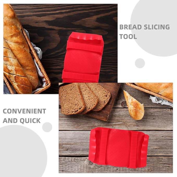 2pcs Multifunctional Bread Loaf Slicing Guide with Heat Resistant Silicone Protector for Food Preparation and Grilling Foods, Oven Compatible Kitchen Tool for Safe Bread Cutting - Image 3