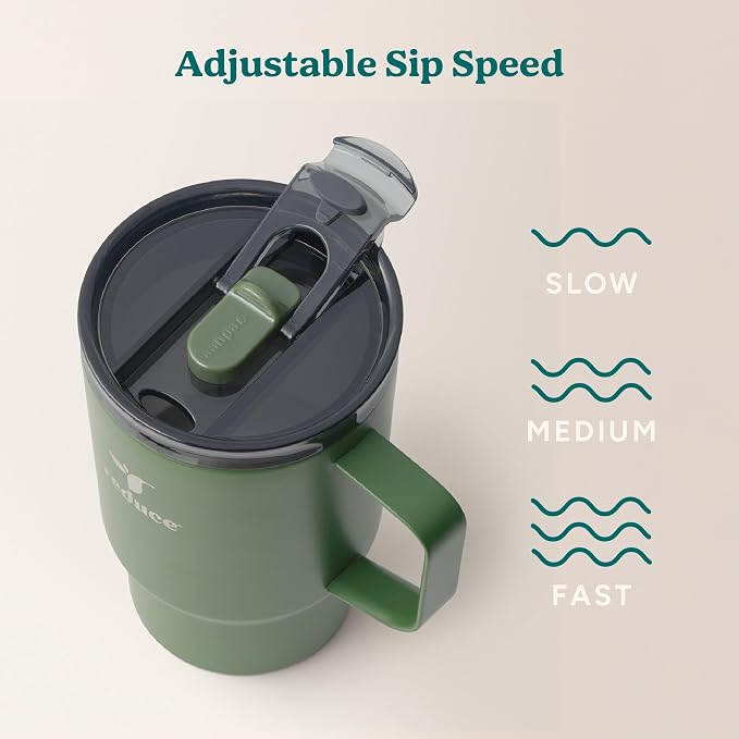 REDUCE 18 oz Hot1 Stainless Steel Insulated Mug with Temperature Adjusting Lid - Dual-Wall Vacuum, Cupholder Friendly - Keeps Drinks Hot for 6 Hours - Ideal for Coffee, Tea & Other - Sage - Image 5