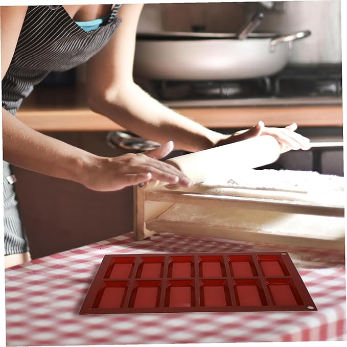 Silicone Mold Cavities Rectangle Chocolate Candy Bar Mold for Filled Treats with Flexible Non-stick Wax Melt for DIY Soap Butter Cheese Making