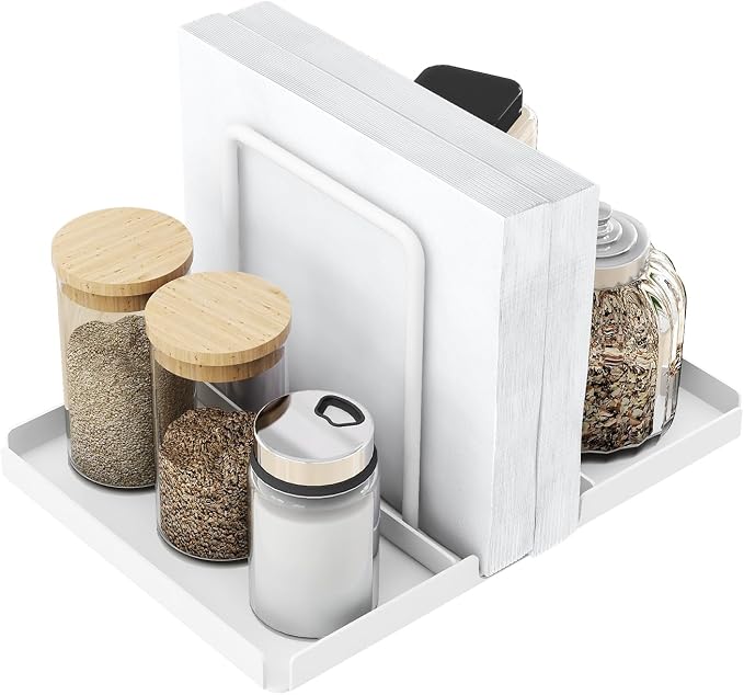 Napkin Holder for Table with Salt and Pepper Shakers Caddy, White | Metal Napkin Holder, Standing Paper Napkin Storage for Kitchen Dining Table Decor by Audmore