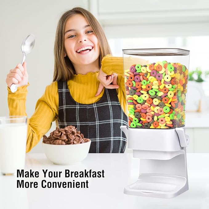 Cereal Dispenser Countertop 2 Pack 5.5 Qt Large Cereal Storage Container | Holder Dispenser for Pantry Dry Food Snack Nut Candy Dispenser Countertop Kitchen Organization Storage for Oatmeal Granola - Image 2