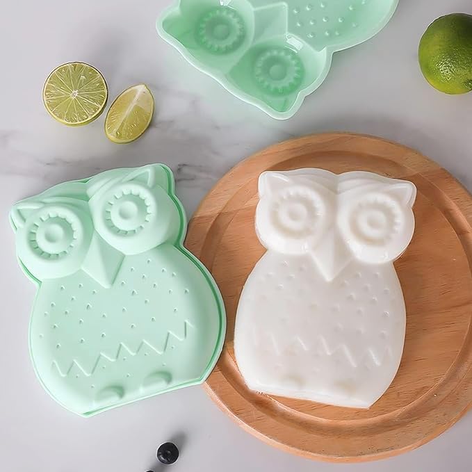 Owl Cake Mold Silicone Molds for Baking Bread Loaf, Animal Molds for Resin Crafts, Baking Gift for Mom Wife Bakers, Specialty Novelty Cake Pans Housewarming Gifts Large Owl Mold (Blue)