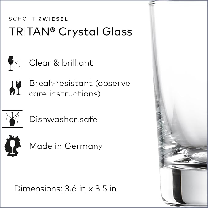 SCHOTT ZWIESEL Basic Bar Whiskey Glass (Set of 6), Tumbler for Whiskey, Dishwasher-Safe Tritan Crystal Glasses, Made in Germany (12 Ounce) - Image 2