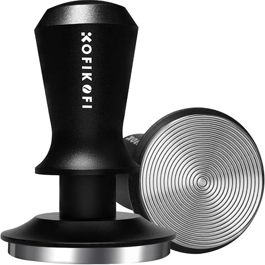 58mm Espresso Tamper, Coffee Tamper with 30lbs Spring Loaded, Espresso Coffee Tamper with Stainless Steel Ripple Base and Aluminum Handle Fits for E61,Breville and All 58mm Espresso Machines