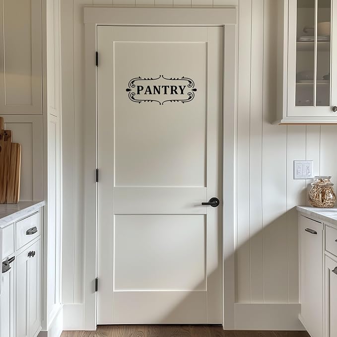 Pantry Room Vinyl Decal, Kitchen Pantry Door Decal, Pantry Door Sign, Farmhouse Kitchen Decor Vinyl Sticker (13.7 x 5.8 inch, Black) - Image 2