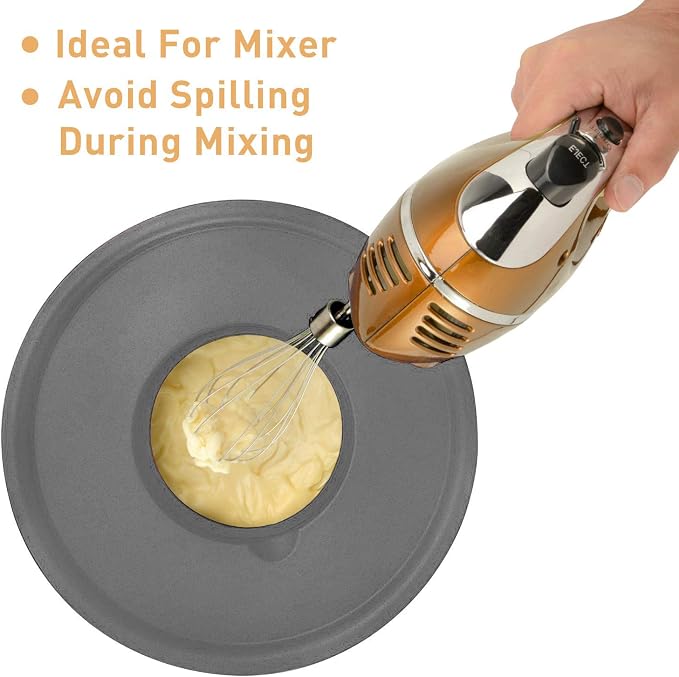 Wildone Mixing Bowls with Airtight Lids Set, 5PCS Stainless Steel Nesting Bowls Set for Kitchen, with Grater Attachments & Non-Slip Bottoms, Size 5, 3, 2, 1.5, 0.63 QT, Great for Baking & Serving - Image 4