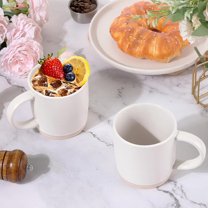 Coffee Mugs Set of 6, 14 oz Coffee Cups Ceramic, Ceramic Cup Set with Handle and Speckled Patterns for Coffee, Tea, Cocoa, Milk, Microwave & Dishwasher Safe - Image 5