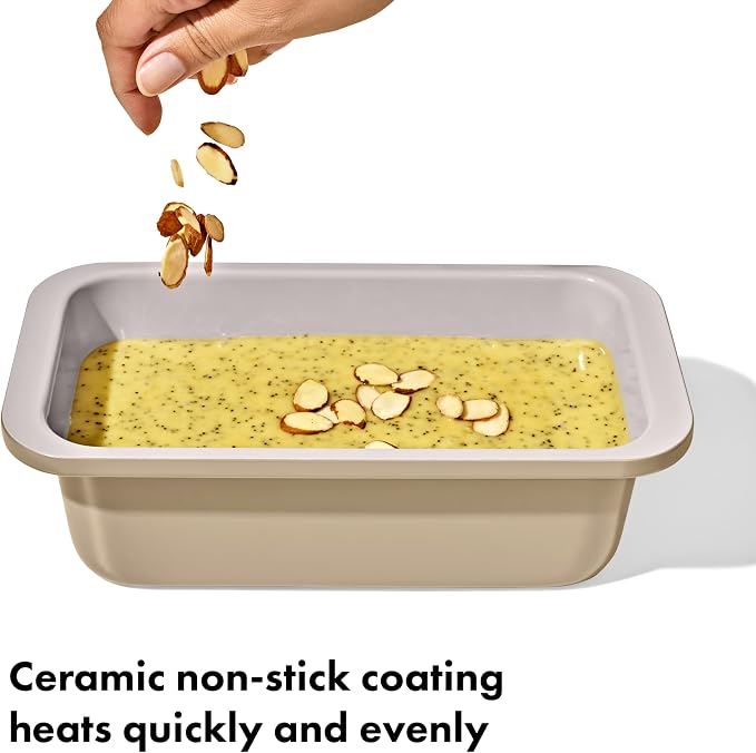 OXO Good Grips Non-Stick Pro Ceramic Coated Metal Bakeware 1Lb Loaf Pan – Biscuit - Image 3