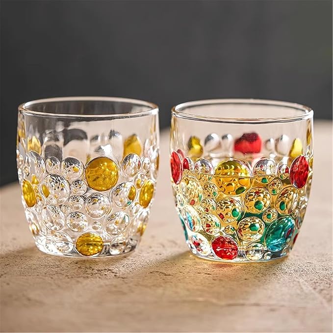 drinking glassware 10.5oz Drinking Glasses Handmade Multicolor Glassware(Multi-colored) - Image 6