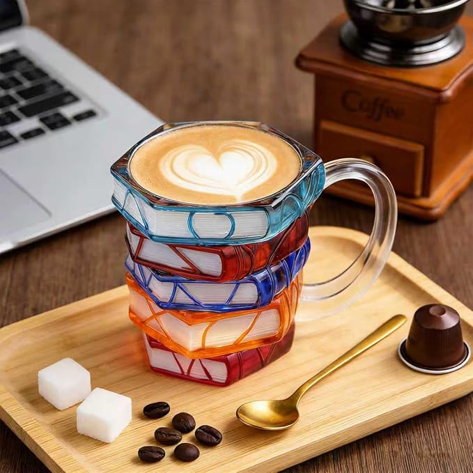 VNROSE Gifts For Book Lovers - 3D Book Coffee Mug, Novelty Coffee Mug | Personalized Gift for Book Lovers, Birthday Gift for Women, Unbreakable Library Art Cup, Book Club Gifts (10oz) - Image 2