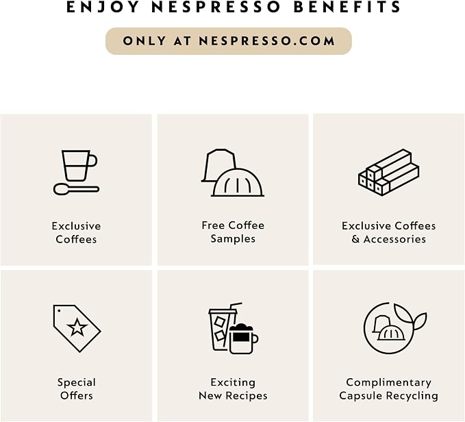 Nespresso Vertuo Next Coffee and Espresso Maker by De'Longhi, Creamy White and Gold | Creamy white and gold coffee machine with slim, sustainable design. Brews 6 cup sizes, espresso to 18 oz., topped with crema. - Image 10