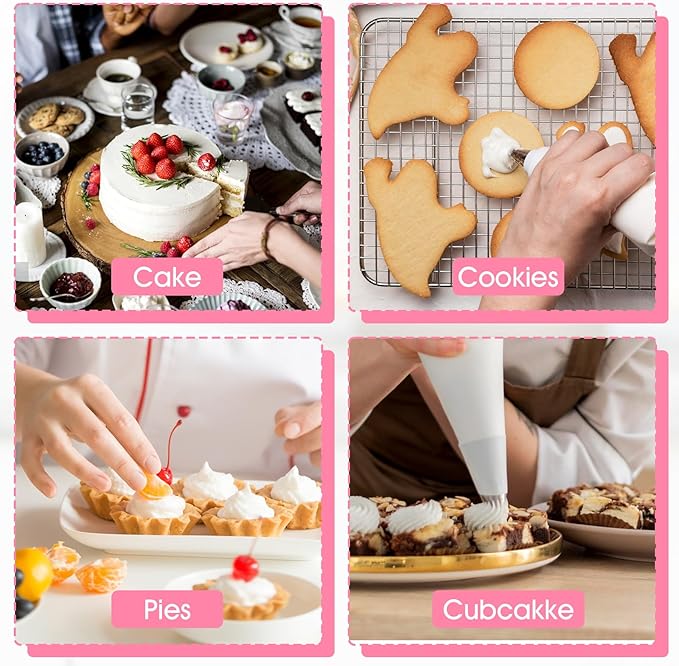 3 Pcs Large Piping Tips Set, Stainless Steel Cake Icing Nozzles Tips Decorating Tools, Big Piping Frosting Icing Tip Accessories for Cookie Cupcake Fondant Cakes Baking Buttercream Decorating Supplies