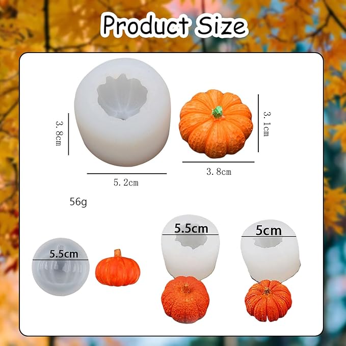 3 Pcs Halloween Silicone Molds,Bat Pumpkin Maple Leaves Fall Chocolate Molds,Funny 3D Autumn Chocolate Candy Mold for Halloween Thanksgiving Cake Pudding Jelly Making