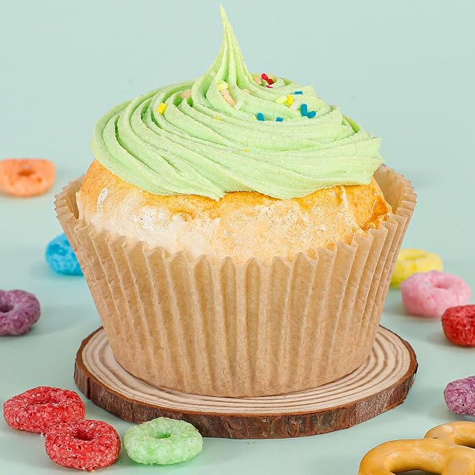 Caperci 300pcs Standard Cupcake Muffin Liners for Baking - Odorless Greaseproof Paper Muffin Baking Cups for Wedding Birthday Party Baby Shower Festivals (Natural) - Image 3