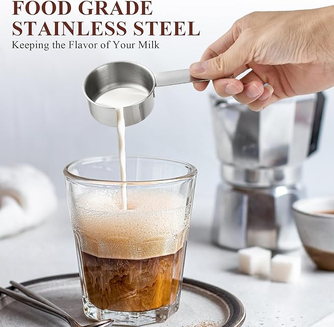 6Pcs Stainless Steel Measuring Cup, 1/4 Cup - 60ml Metal Measuring Cup, Comfortable Hand Feeling Measuring Scoops for Coffee Cooking Baking Kitchen