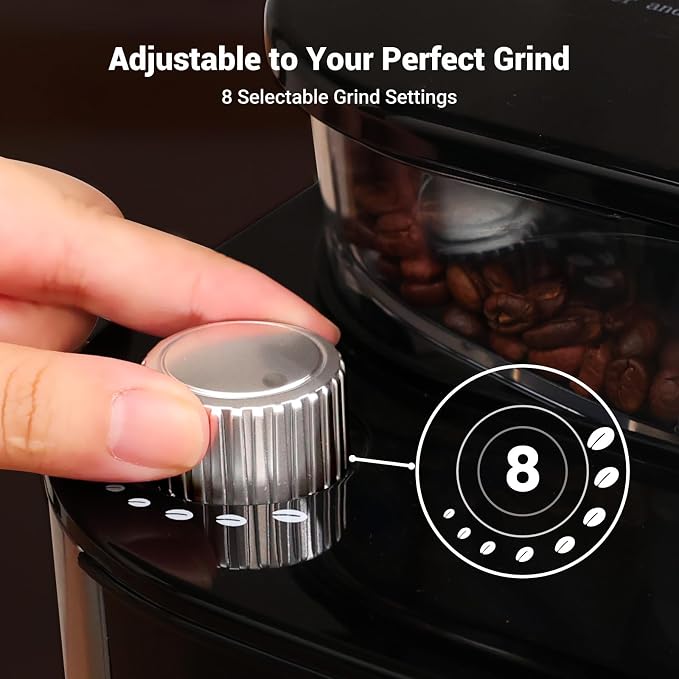 Gevi 10-Cup Grind-And-Brew Drip Coffee Maker with Built-In Burr Grinder | Programmable Timer, 1.5L Water Tank, 2-Hour Auto Keep-Warm, Durable Reusable Permanent Filter for Daily Coffee Brewing - Image 5