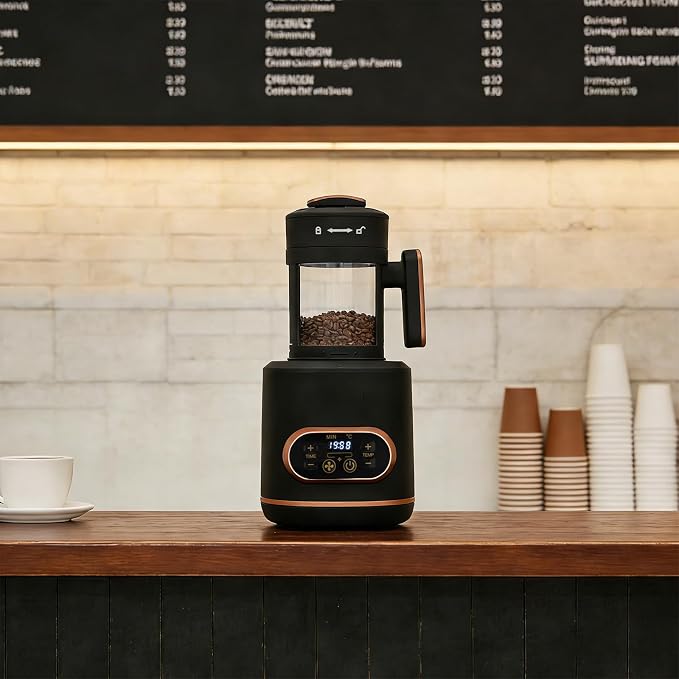 Electric Coffee Bean Roaster Machine,Home Use Coffee Bean Roaster | High Temperature Resistant Glass Cup for Home Coffee Bar,Precise Time & Temp Adjustment,110V US Plug,Visible Roasting Process - Image 7