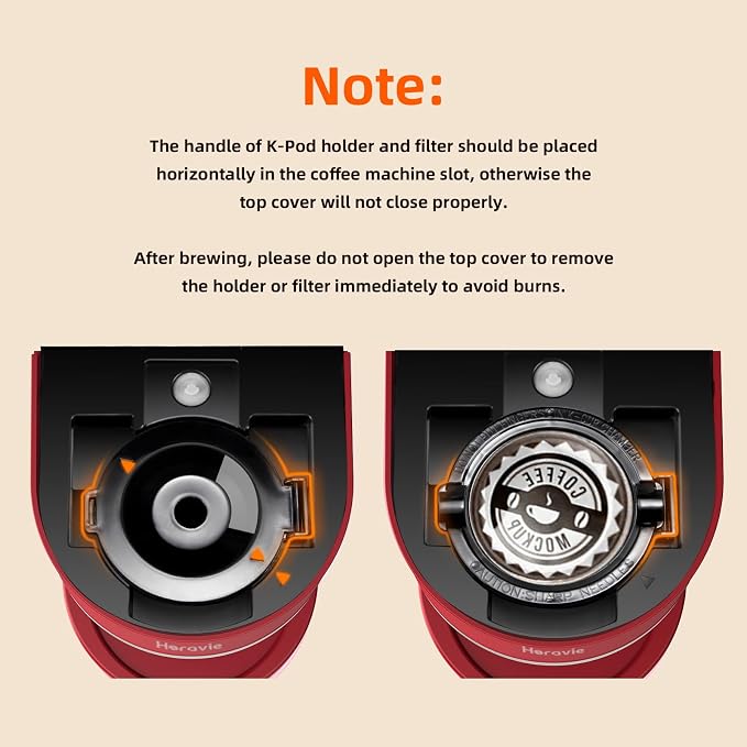 Horavie Mini Single Serve Coffee Maker for K-Cup Pods and Grounds, Fast Brew One Cup Coffee Machine with Descaling Reminder and Water Window, 6 to 12 oz. Brew Sizes, Red - Image 7