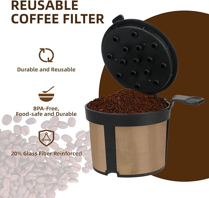 Reusable Coffee Filter for Ninja PB051 PB040 PB041ST - Gold 304 Stainless Steel Mesh - Eco-Friendly Coffee Filter Basket (2)