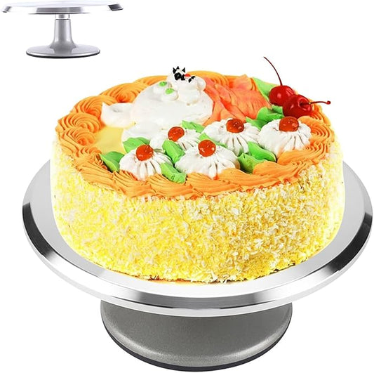 Cake Stand, Rotating Cake Turntable Revolving Cupcake Stand Metal Cupcake Decorating Pastry Baking Decor Tool Stable Base, Easy to Clean