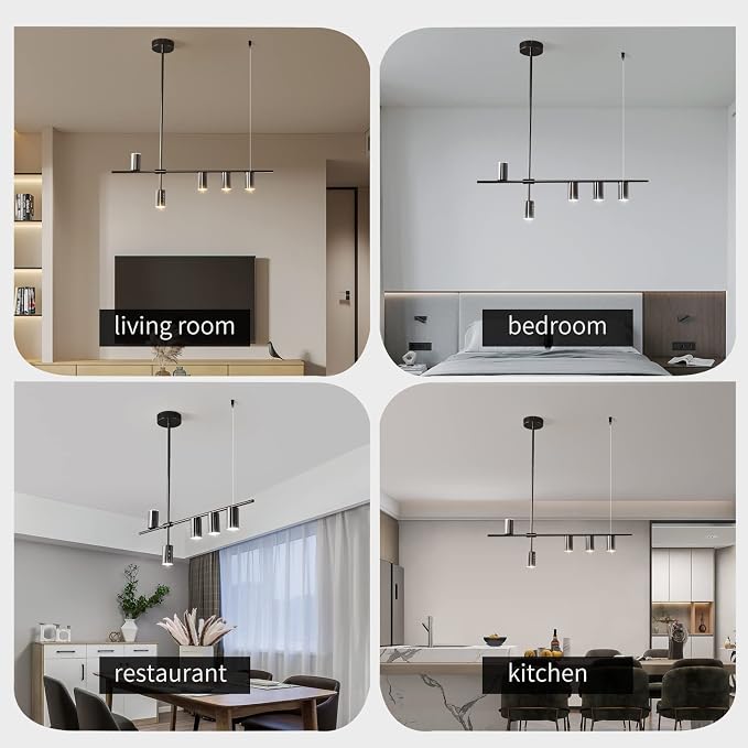 Siittoo 39" Modern LED Pendant Light, Dimmable Black Kitchen Island Light | 35W Adjustable LED Pendant with Remote, 3000K-6000K Dimming for Kitchen Island, Dining Room & Office - Image 6