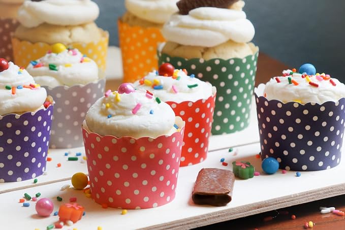 Paper Baking Cups (Polka Dots), Greaseproof Disposable Cupcake Liners (Pink, Large Cups (50-Pack)) - Image 6