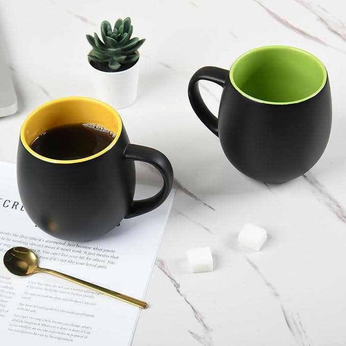 BYCNZB 20oz ceramic Coffee Mug Sets Matte Black Porcelain Mug Multiple colors Cups for Coffee, Tea, Juice, Cocoa Set of 6 (20oz) - Image 7