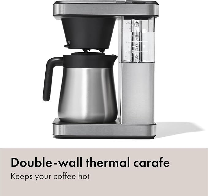 OXO Brew 8-Cup Coffee Maker - Single-Serve, Thermal Carafe, Stainless Steel | SCA Certified Home Brewer, Precise Temperature Control, Rainmaker Shower Head, Brew any amount of coffee from 10 oz to 40 oz - Image 4