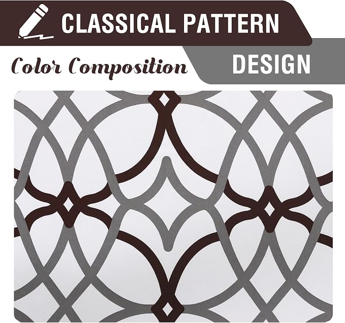 H.VERSAILTEX Blackout Curtains 96 inch Length 2 Panels Set Thermal Curtains & Drapes Window Treatment Noise Reducing Geometric Modern Grommet Living Room Curtains for Bedroom - Brown and Gray - Image 6
