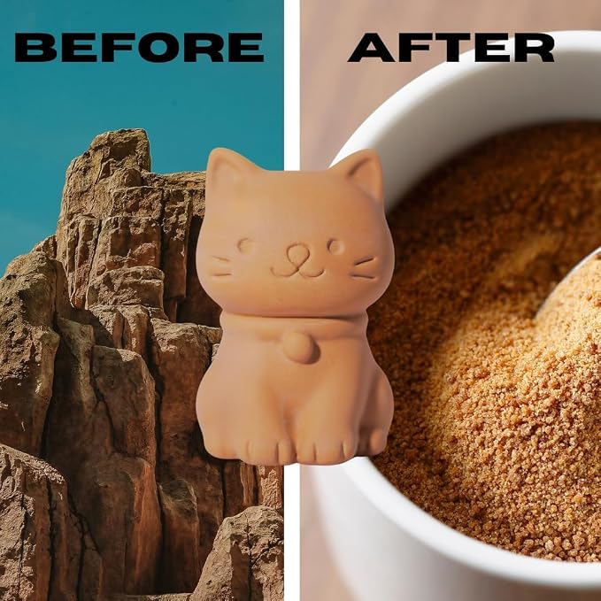 Sifri Terracotta Brown Sugar Keeper – Cat Shaped Sugar Saver, Natural Clay Moisture Holder for Baking Essentials Like Cookies, Marshmallows & Herbs – Reusable Kitchen Freshness Solution - Image 3