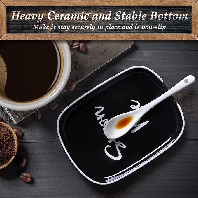 Ceramic Spoon Rest for Stove Top, DAYYET Large Spoon Holder, Spoon Rest for Kitchen Counter, Heat-Resistant Cooking Utensil Rest, Black Kitchen Decor and Accessories - Image 5