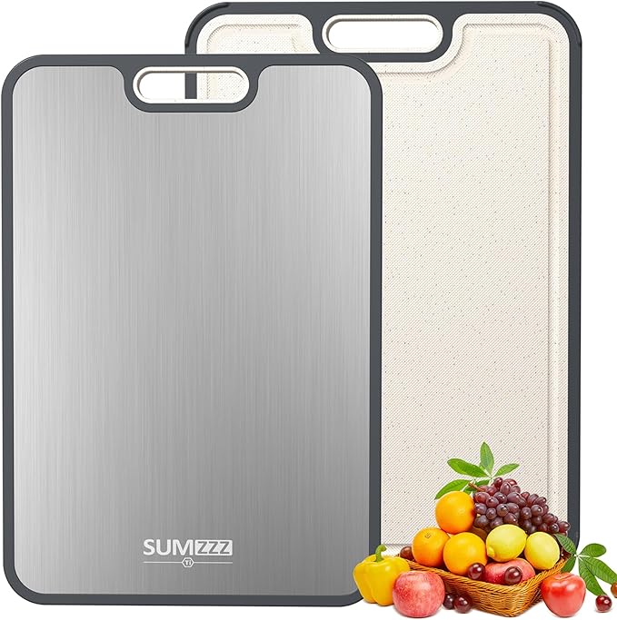 Titanium Cutting Board for Kitchen, Cutting Board Double Sided Food Grade, Pure Titanium/PP, Easy to Clean Large Size 16”×11” by Titanium