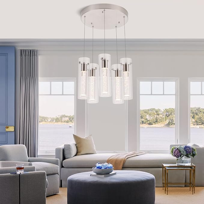 Pendant Lights Kitchen Island Brushed Nickel, 3000K-6000K Dimmable LED Pendant Light Fixtures with Remote, Modern Kitchen Pendant Lighting Over Island for Dining Room & Bar Counter - Image 7