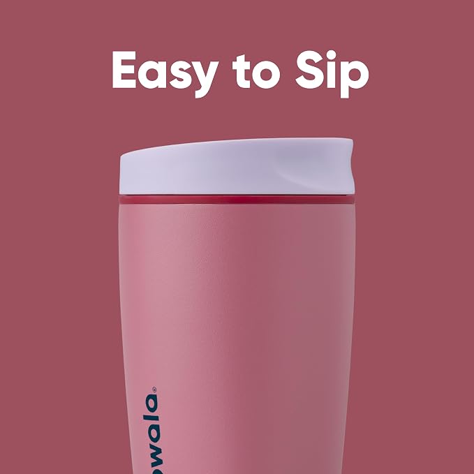 Owala SmoothSip Slider Insulated Stainless Steel Coffee Tumbler, Reusable Iced Coffee Cup, Hot Coffee Travel Mug, BPA Free 12 oz, Purple/Pink (Crochet Queen) (Pack of 8) - Image 2