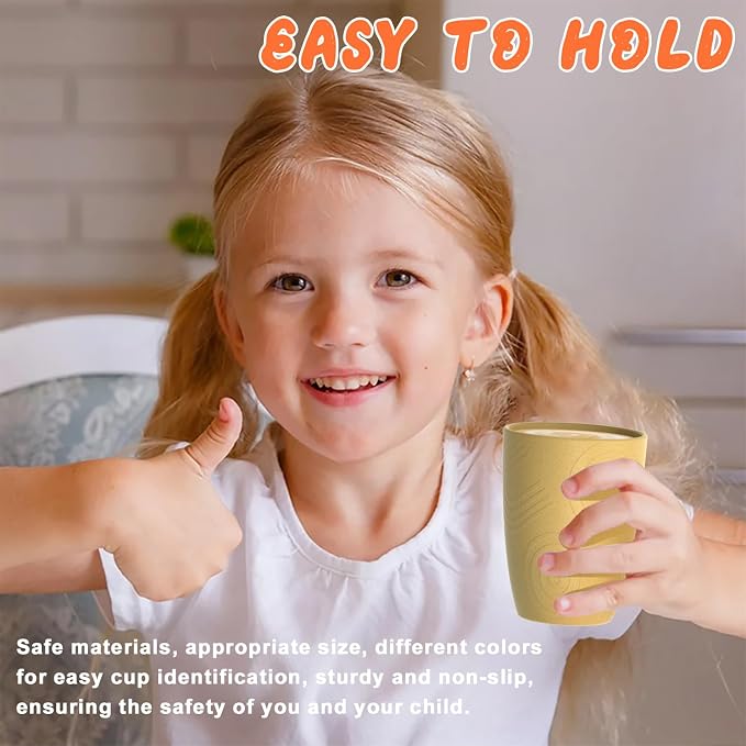 Homienly Plastic Cups Alternative Wheat Straw Drinking Glasses 4-Pack | 12 oz Unbreakable & Reusable Plastic Cups, Microwave Safe | Everyday Kids Tumblers & Kitchen Accessories (Multi-Color) - Image 6